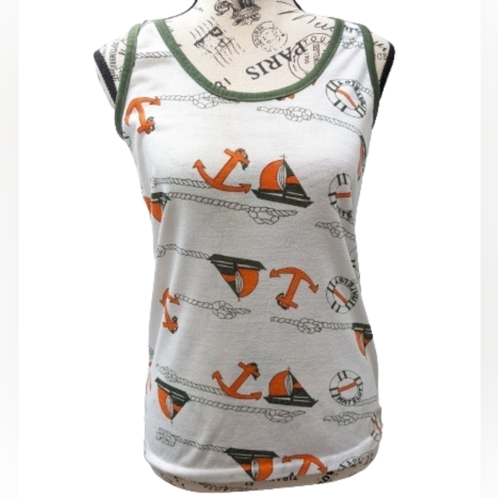 Paladin women's vintage nautical tank top size S
